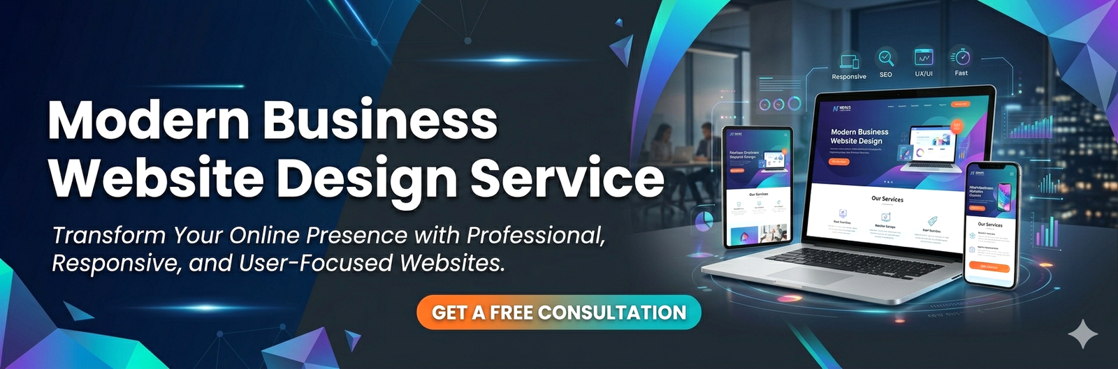 Who offers professional modern business website design services | Fusion Finesse Design